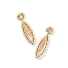 Kendra Scott Genevieve Beaded Statement Earrings in Iridescent Abalone