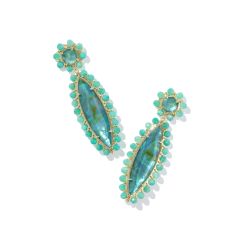 Kendra Scott Genevieve Beaded Statement Earrings in Deep Aqua Illusion