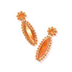 Kendra Scott Genevieve Beaded Statement Earrings in Papaya Mother-of-Pearl