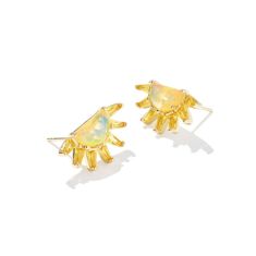 Kendra Scott Samantha Sun Stud Earrings in Yellow Opalescent Resin