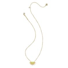 Kendra Scott Samantha Sun Short Pendant Necklace in Yellow Opalescent Resin