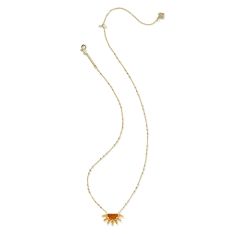 Kendra Scott Samantha Sun Short Pendant Necklace in Orange Glass