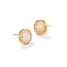 Kendra Scott Sand Dollar Stud Earrings, Gold-Plated