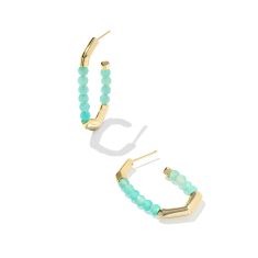 Kendra Scott Sylvia Hoop Earrings in Teal Amazonite