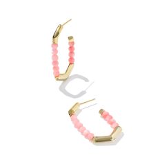 Kendra Scott Sylvia Hoop Earrings in Pink Chalcedony