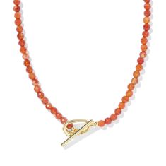 Kendra Scott Sylvia Strand Necklace in Orange Banded Agate
