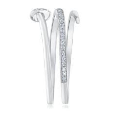 1/10ctw Diamond Sterling Silver Nail Wrap Ring