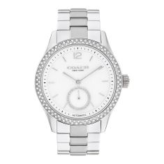 COACH Brooks Automatic Crystal Accent White Dial Stainless Steel Bracelet Watch 38mm - 14504526  1