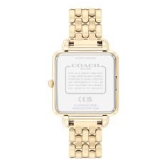 COACH Cass Crystal Accent Gold Dial Gold-Tone Stainless Steel Bracelet Watch 28mm - 14504495
