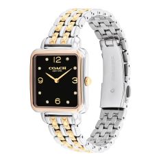 COACH Cass Crystal Accent Black Dial Two-Tone Stainless Steel Watch Bracelet 28mm - 14504496