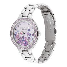 COACH Chelsea Crystal Accent Purple Dial Stainless Steel Bracelet Watch 36mm - 14504499