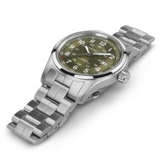 Hamilton Khaki Field Automatic Green Sunray Dial Stainless Steel Watch 42mm - H70605160