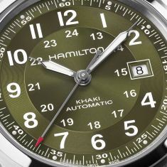 Hamilton Khaki Field Automatic Green Sunray Dial Stainless Steel Watch 42mm - H70605160