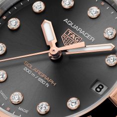 TAG Heuer AQUARACER Professional 200 Solargraph Quartz Black Diamond Dial Two-Tone Stainless Steel Watch 34mm - WBP1324.BB0005