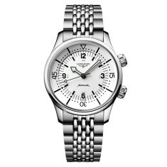 Longines Legend Diver White Dial Stainless Steel Bracelet Watch 39mm - L37644166