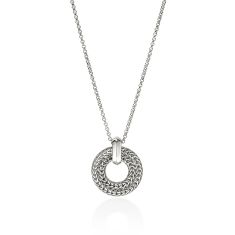 John Hardy Icon 1/5ctw Diamond Link Sterling Silver Pendant Necklace