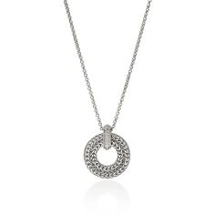 John Hardy Icon 1/5ctw Diamond Link Sterling Silver Pendant Necklace