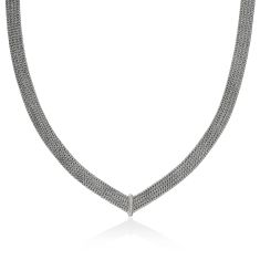 John Hardy Icon 1/4ctw Diamond Link Sterling Silver Necklace