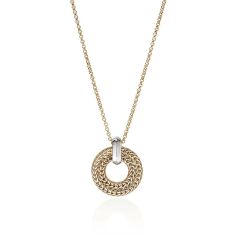 John Hardy Icon 1/5ctw Diamond Link 14k Yellow Gold Pendant Necklace