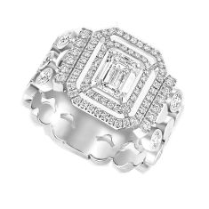 image of Messika D-Vibes 1 1/3ctw Diamond Multi-Row 18k White Gold Ring - Size 6.5 with sku:20576070