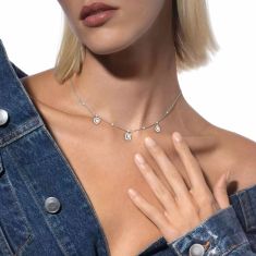 image of Messika My Twin Trio 3/4ctw Diamond 18k White Gold Necklace with sku:20576096