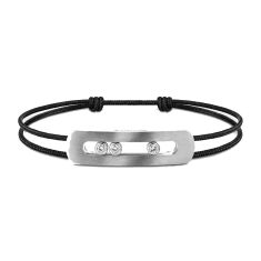 image of Messika Move 3/8ctw Diamond Men's Titanium Natural XL Cord Bracelet with sku:20576195