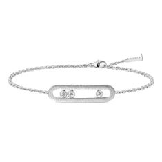 image of Messika Move Classique Cisele 1/5ctw Diamond 18k White Gold Bracelet with sku:20576294