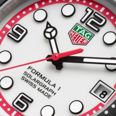 TAG Heuer FORMULA 1 Solargraph White Dial Black Rubber Strap Watch 38mm - WBY111A.FT8106