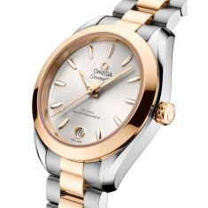 OMEGA Seamaster Aqua Terra Silvery Dial Two-Tone Moonshineâ„¢ Gold on Stainless Steel Watch 30mm - 22020302002001