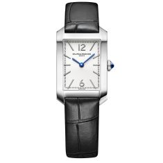 Baume & Mercier Hampton 10795 Quartz White Dial Black Leather Strap Watch 35mm - M0A10795