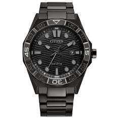 image of Men's Citizen Eco-Drive Brycen Black Dial Black Ion-Plated Stainless Steel Watch 42mm - AW1855-52E with sku:20578548