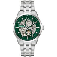 image of Bulova Sutton Automatic Green Dial Stainless Steel Bracelet Watch 40mm - 96A329 with sku:20578928
