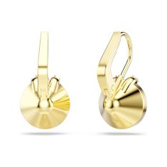 Swarovski Bella V Round Green Crystal Drop Earrings, Gold-Tone Plated