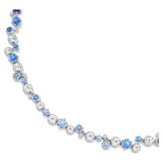 Swarovski Constella Blue Crystal and Zirconia Necklace, Rhodium-Plated