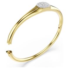 Swarovski Dextera White Crystal Bangle Bracelet, Gold-Tone Plated