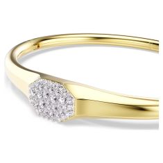 Swarovski Dextera White Crystal Bangle Bracelet, Gold-Tone Plated