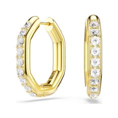 Swarovski Dextera White Crystal Hoop Earrings, Gold-Tone Plated 1