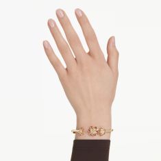 Swarovski Idyllia Multicolored Crystal Flower Bangle Bracelet, Gold-Tone Plated