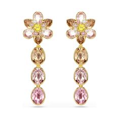 Swarovski Idyllia Multicolored Crystal Flower Drop Earrings, Gold-Tone Plated 1
