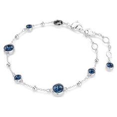Swarovski Imber Round Blue Crystal Bracelet, Rhodium-Plated