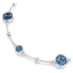 Swarovski Imber Round Blue Crystal Bracelet, Rhodium-Plated