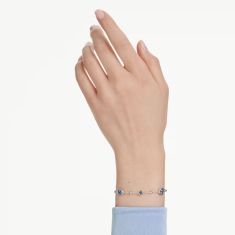 Swarovski Imber Round Blue Crystal Bracelet, Rhodium-Plated