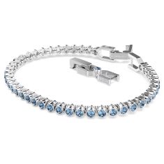 Swarovski Imber Emily Round Blue Crystal Tennis Bracelet, Rhodium-Plated