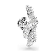 Swarovski Matrix Knot Baguette White Zirconia Tack Pin, Rhodium-Plated