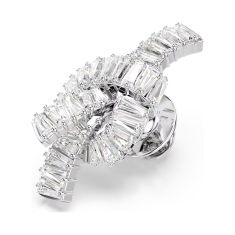 Swarovski Matrix Knot Baguette White Zirconia Tack Pin, Rhodium-Plated