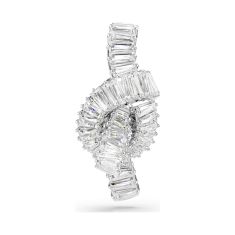 Swarovski Matrix Knot Baguette White Zirconia Tack Pin, Rhodium-Plated 1