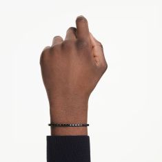 Swarovski Matrix Round Black Ceramic Tennis Bracelet, Ruthenium-Plated