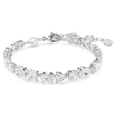 Swarovski Mesmera Mixed-Cut White Zirconia Bracelet, Rhodium-Plated