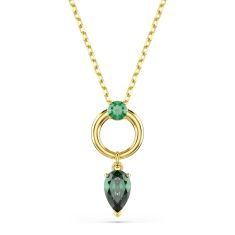 Swarovski Mesmera Green Zirconia Pendant Necklace, Gold-Tone Plated 1