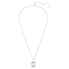 Swarovski Millenia White Octagon Crystal Pendant Necklace, Rhodium-Plated